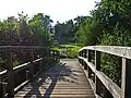 The "Yellow Bridge" over the Ilm looking towards the teahouse in the 21 hectare castle park.