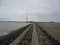 Radar tower, narrow-gauge railway on Groyne C and WSA building yard