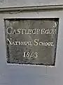 Plaque at Castlegregory National School, County Kerry; dated 1843, it is among the earliest National Schools