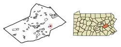 Location of New Ringgold in Schuylkill County, Pennsylvania.