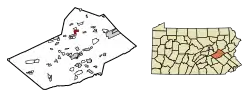 Location of Shenandoah in Schuylkill County, Pennsylvania.
