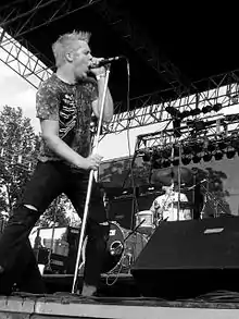 Vocalist Josh Scogin and drummer Jake Ryan performing at Cornerstone Festival 2006