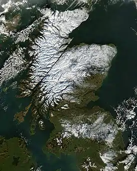 Satellite image of Scotland