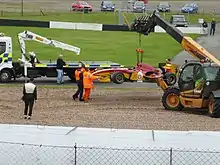 Scott Mansell's Galatasaray car retrieved during practice at Donington Park (2009)