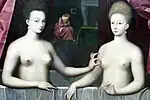 Portrait of Gabrielle d'Estrées and Duchess of Villars, School of Fontainebleau, c.1594
