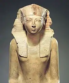 Statue of Hatshepsut on display at the Metropolitan Museum of Art