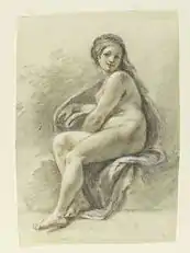 Seated female nude. Before 1769. V&A Museum, London.