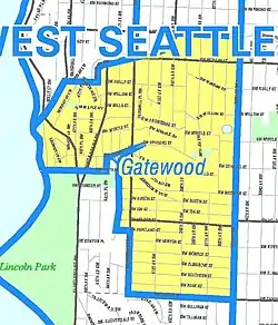 Gatewood Highlighted in green