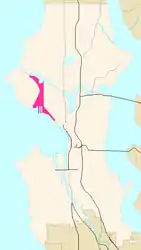 Map of Interbay's location in Seattle