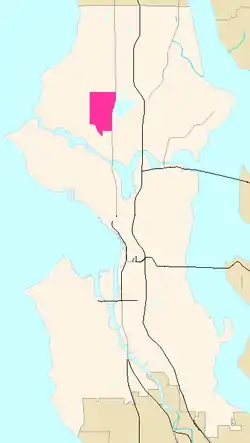 Phinney Ridge Highlighted in Pink