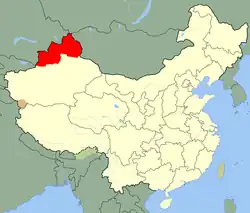 Located in three contiguous prefectures in East Turkistan (Xinjiang or Northwest China).