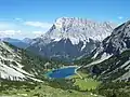 The Seebensee in front of the Wetterstein mountains