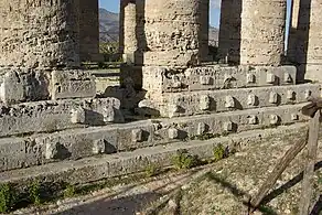 Lifting bosses of the crepidoma (base) of the Segesta temple, Sicily