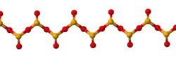 Ball-and-stick model of a chain in crystalline selenium dioxide