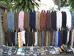 Shoelaces for sale on Avenue Road in Bangalore.