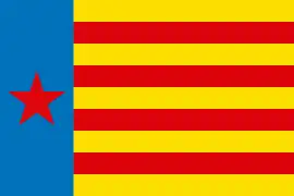 Flag of Esquerra Valenciana during the Second Spanish Republic.  Unknown ratio