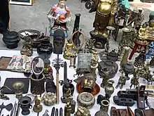 Buddhist sculptures in a flea market