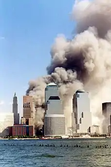 Picture taken just after the Twin Towers collapsed in 2001