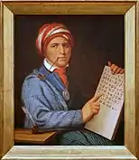 Portrait of Sequoyah by Henry Inman, ca. 1830i n the National Portrait Gallery