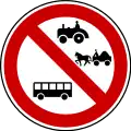 No buses, tractors and animal-drawn vehicles