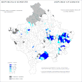 Distribution of Serbs in Kosovo by settlements 2011.