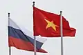 Flag of Vietnam beside the flag of Russia