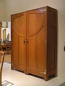 Mahogany wardrobe by Gustave Serrurier-Bovy (1899)