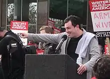 MacFarlane at WGA rally