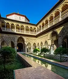 The current appearance, after the restoration of the Mudejar garden.