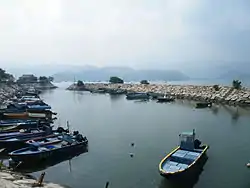 Pier of Sha Tau Kok and Starling Inlet with Tin Hau Temple on the left