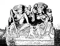 Statue of Kubera and Hariti.