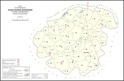 Map showing Shahgarh (#170) in Shahgarh CD block