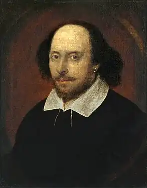 William Shakespeare, the Chandos portrait. now in the National Portrait Gallery, London, London