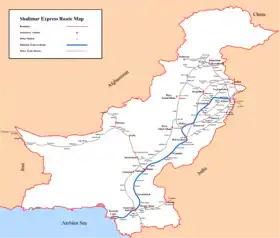 Shalimar Express route map