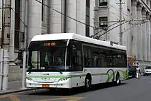 Youngman trolleybus at Jiujiang Road terminus in 2014