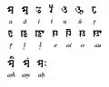 Sharada vowels