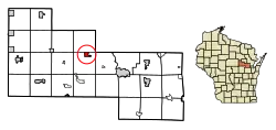 Location of Gresham in Shawano County, Wisconsin.