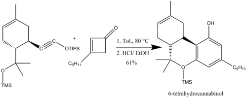 Scheme 17: Synthesis of Δ-6-tetrahydrocannabinol via a Benzannulatio