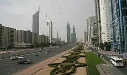 Trade Centre 1 (right) is a residential and commercial district on Sheikh Zayed Road.