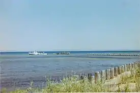 Remnants of the tramway used for loading lumber on to ships in Whitefish Bay