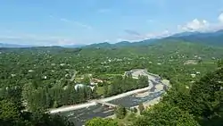 View of the village from Shemokmedi Monastery