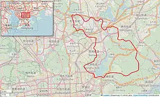 Map of the drainage basin of the Shenzen Reservoir