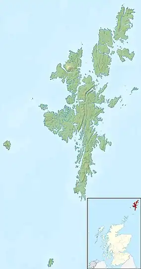 Relief map of the Shetland Islands