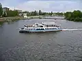 A riverboat on the river in Vinnytsia (2006).