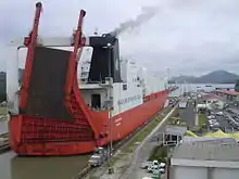 RORO carrier Tourcoing passing through Panama canal.