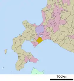 Location of Shiraoi in Hokkaido (Iburi Subprefecture)