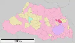 Location of Shiraoka in Saitama Prefecture