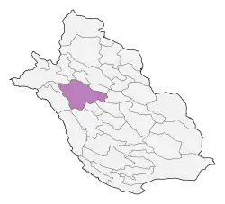 Location of Shiraz County in Fars province