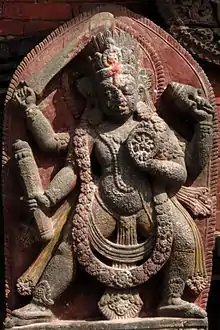 Image 75Vishnu holding his legendary sword Nandaka (from List of mythological objects)