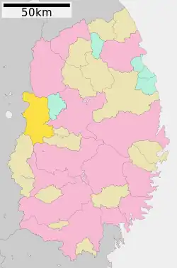 Location of Shizukuishi in Iwate Prefecture